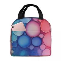 Rainbow Bubbles Lunch Bags Insulated Bento Box Lunch Tote Resuable Picnic Bags Thermal Bag for Woman Children School One Size