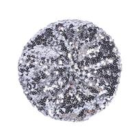 Thin Glitter Sequin Beret Big-headed Cloud Retro Style Sparkling Sequin Beret Octagonal Shape Fashion Beret Night Club sidabras
