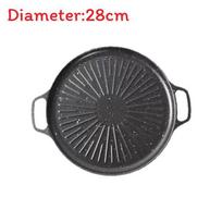Round Cast Iron Grill Pan For Outdoor Barbecue And Home Use With Sun Pattern Design 28cm