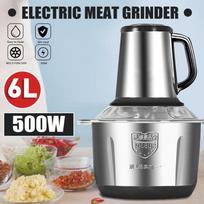 500W 3 Speeds 6L 220V/50HZ Cutter Slicer 304 Stainless Steel Electric Meat Chopper Vegetable Grinder Mincer Food Processor 3L