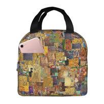 Gustav Klimt Insulated Lunch Bag for Women Children Portable Food Boxes Thermal Lunch Box Tote One Size
