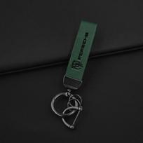Leather KeychainFor Porsche Cayenne Panamera Macan 911 Taycan Boxster Cayman 918 Pajun Car Logo Key Chain Pendant Key Holder