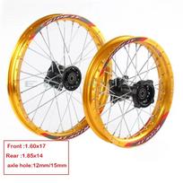 160cc 150cc Dirt Pit Bike 14 17 Inch Aluminium Alloy Wheels Front 1 60x17 Rear 1 85x14 Off Road Rim for Motorcycle