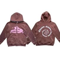 RogueWave Star Letter Print Hoodie Men Retro Zip Up Long Sleeve Loose Jacket Coats Harajuku Casual Gothic Hooded Sweatshirt Y2K Streetwear M ruda