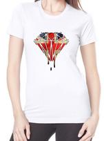Dripping Diamond Union Jack Women's T-Shirt - Melting Dope Swag Hipster Tumblr 2XL