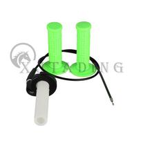 Motorcycle Universal 7/8  22mm Hand Grip With Throttle Cable Handle Bar Grips For Pit Dirt Bike ATV Quad Motocross Racing fluorescencinė žalia spalva