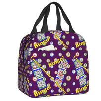 Custom Bingo Queen Game Lover Thermal Insulated Lunch Bag Women Resuable Lunch Container Outdoor Picnic Multifunction Food Box 22x20x13cm