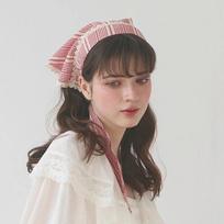 Anne Check Scarf Hairband JP-26-016HB Navy