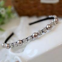Jewel headband black pearl white pearl romantic hair zirconia Baek Jin-ju