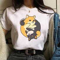 Face Mask Shiba Inu T Shirt Funny Cute Animal Shirt Women Ulzzang T Shirt Female Tees S