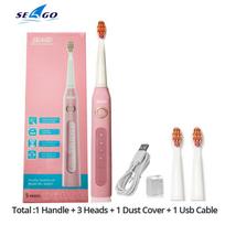 Seago Sonic elektrinis dantų šepetėlis SG-507 suaugusiųjų laikmačio šepetėlis USB įkroviklis Įkraunamas balinantis spalvingas dantų šepetėlis