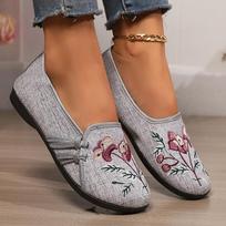 Fashion Women Flats Flower Loafers Shoes Walking Cozy Autumn Sport Shoes 2024 Casual New Dress Soft Classic Fashion Femme Zapatillas 36 pilka spalva