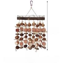 Medium and Large-sized Parrot Toys, King Kong Grey Bird Supplies, Wooden Standing Poles, Nuts, Hickory, Apple Wood Chewing Strings Fruit string curtain