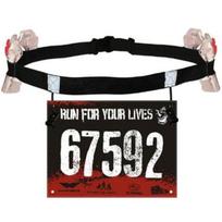Bėgimo varžybų numerio diržas juosmens krepšys numerio laikiklis triatlonui, maratonui, dviračių sportui, motoriniam sportui su 6 gelių kilpomis, fitneso sporto aksesuarai juoda