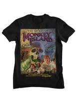 Paslaptis Sala Beždžionė Guybrush Threepwood Marškinėliai Retro Taškas ir Spustelėjimas Nuotykių Žaidimas Grafinis Marškinėlis Streetwear Medvilnė 3XL gray