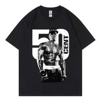 Rapper 50 Cent Graphic Tshirt Retro and Fashionable Hiphop Shortsleeved Summer Fashion Printed  Pure Cotton Tshirt S
