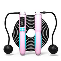 Smart Rechargeable Cordless Jump Rope with Weighted Balls and Steel Wire for Speed Counting Fitness.