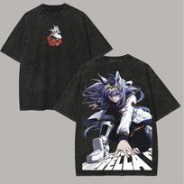 Hot Anime Umamusume Washed Tshirt Anime Lover Couples Plus Size Unisex Personality Clothes Year Round Clothing High Quality Soft S