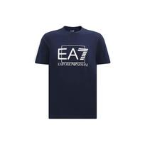 Emporio Armani EA7 SS23 Letter Print Crew Neck Straight Fit Short Sleeve T-Shirt Men tops Navy-Blue 3RPT62-PJ03Z-1554 S