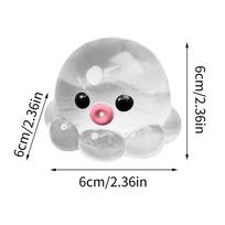 ElegantOctopus Squeeze Fidget Toy Rubber Clear Crystal Octopus Hand Relax Toy Homemade Bubble Hairstyle Game For Kids Adults Pin