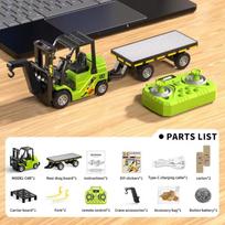 164 Mini Desktop Toy Car Alloy Rc Forklift Truck App 2.4G Remote Control Car Flatbed Cart Vehicle Toy for Children Adult Gifts žalia