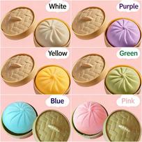 Colorful Squishy Steamed Buns Dumplings Stress Relief Fidget Toy Simulation Food Steamed Stuffed Bun Dough Squeeze Toys