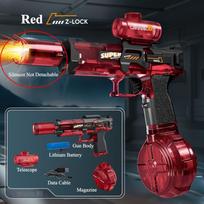 LED Flame Effect Electric Water Gun Automatic High Speed Shooting Water Blaster Outdoor Beach Pool Toy for Kids Adults Gift