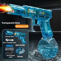 Electric Rapid Fire Water Gun with LED Lights Recoil Action Outdoor Summer Beach Pool Water Play Shooting Toy Kids Toy Gun Gift