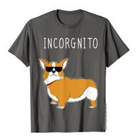 Incorgnito  Funny Corgi Dog Incognito Pun TShirt Unisexs Fitted 3D Printed Tops T Shirt Cotton T Shirt High Street S