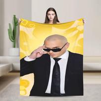 Mr Worldwide Pitbull Plush Blanket Children  Flannel Throw Blanket For Couch Chair Sofa Bed Warm Design Quality Bedspread Idea 75x90cm