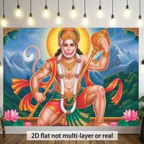 2D Flat Printing Hanuman Backdrop, Hindu Deity Photography Background 47.2x31.5inch/120*80cm