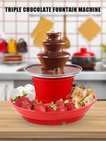 3 Layer Electric Chocolate Fondue Fountain DIY Handmade Automatic Chocolate Melting Tower with Fruits/Nuts/Treats Serving Tray US