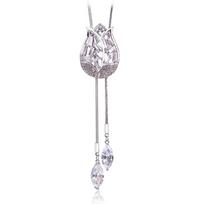 Suijue Autumn And Winter Tulip Diamond Sweater Chain Versatile, Long Fashion Necklace Women