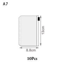 10Pcs A5 A6 A7 Binder Pockets Waterproof Zipper Pouch for 6 Ring Notebook Binder Clear Document Filing Bag Leaf Organizer Folder