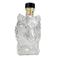 Wolf Head Whiskey Decanter, 3D Glass Wolf Liquor Bottle with Stopper, Hand Blown Animal Wine Dispenser for Home Bar, Gift Box S