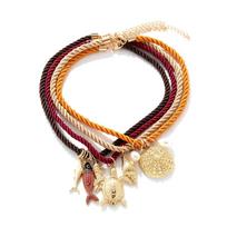 Marine Organism Charms Nylon Rope Necklace Ethnic Style Dopamine Necklace  Girls Style C