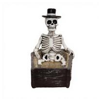 Halloween Skull Ornament, Resin Skeleton Shape 3D Printed Figure, Portable Desktop Skull Figurine Tabletop Party Decoration
