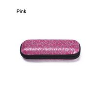 Unisex Holder Containers Sunglasses Case Hard Eye Glasses Eyewear Protector Zipper Box rožinė