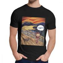 Man S T Shirt The Scream Arabic Version Soft Harajuku O Neck Retro T Shirt 2XL