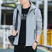 Simple Charge Jacket Men's New Loose Windbreaker Hooded Men's Tooling Casual Jacket Men M