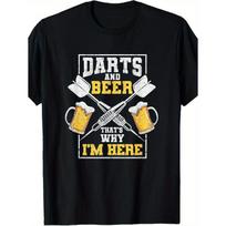 Darts And Beer Are The Reasons for My Presence a Humorous T-Shirt for Dart Enthusiasts. S juoda