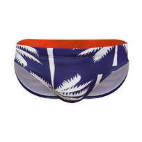 European and American Men's Casual Sexy Palm Tree Print Triangle Swim Trunks Beach Vacation Style Quick-Dry Triangle Swimming Briefs XL mėlyna
