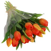 Fake Tulip Bouquet Easy to Maintain and Wipe Clean for Long Lasting Beauty oranžinė