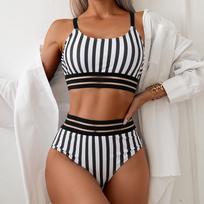 Bikini Women Swimsuit New Striped Sling Bikinis Set Sexy High Waist Swimwear Summer Two Piece Beachwear Bathing Suit Female S juoda