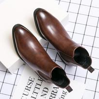 Luxury Boots Men Black Brown High Top One Foot Business Brand Chelsea Boots Size 38-48 Men Boots 38