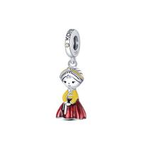 Travel Charms Copper Japanese Doll In Blue Kimono Dangle Charm Beads Fit Pendant Pan Bracelet Necklace Jewelry