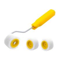 Plastic Mini Paint Rollers Wool Touch Up Trim Edge Wool Roller Brush Durable Ergonomic Design Small Paint Brushes Ceilings geltona