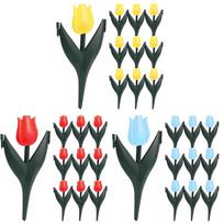 12 Pcs Simulation Tulip Flower Garden Fence Plastic Garden Patio Multi Color Outdoor Hedge Fence Gardening Landscaping blue flowers