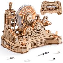 ROBOTIME 3D Wooden Puzzle with Marble Game Controller Marble Roller Summer Vacation Craft Kit for Craft Brain Crafts for Adults and STEM Educational