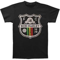Men's Bob Marley Rasta Soccer Crest T-Shirt Mens Womens Tees Top  Black XL